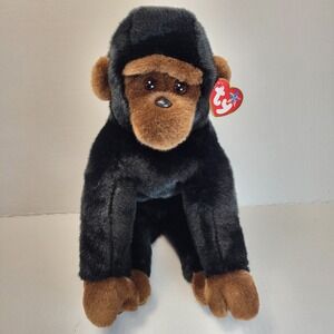 Ty Beanie Buddies Congo the Gorilla Plush 14" Black Brown Stuffed Animal Toy